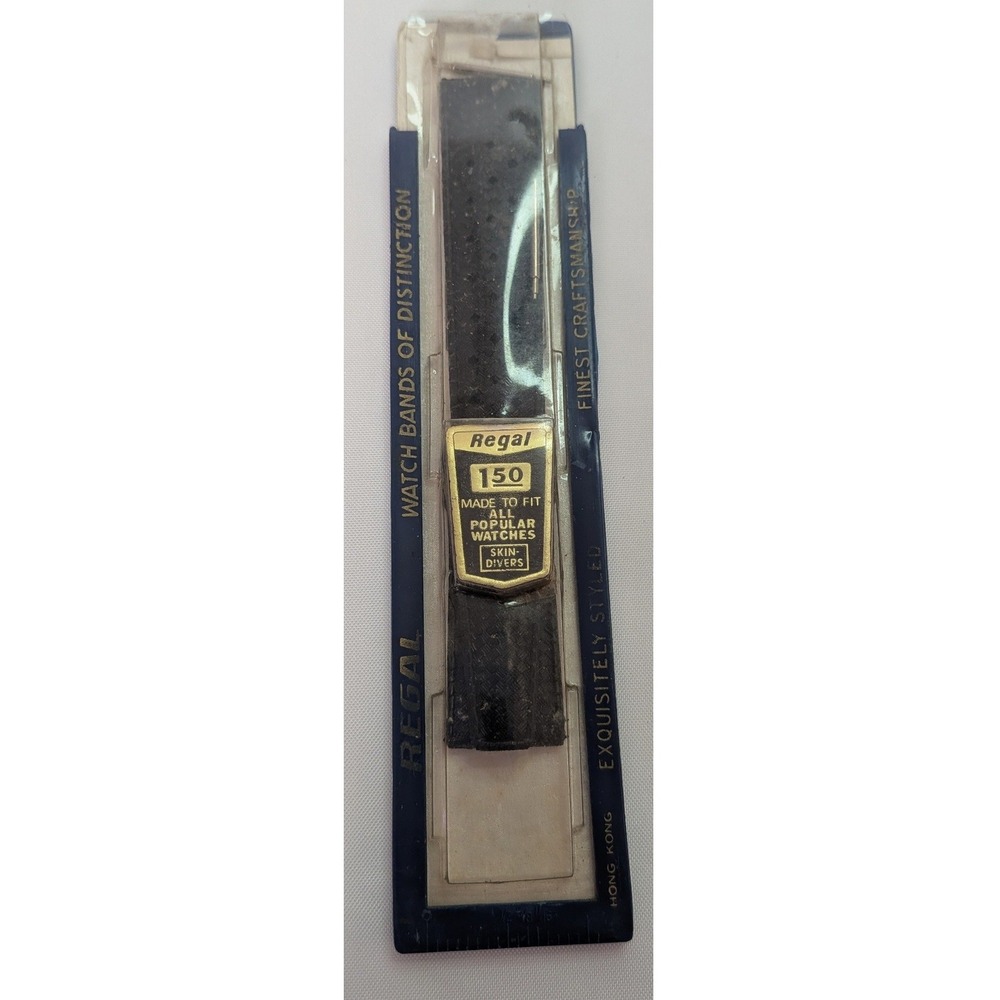 Regal Watch Band Skin-Diver Unisex NS Black Vintage 150 Strap Retro Accessory